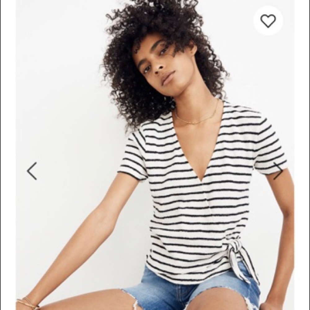 Madewell Texture Thread wrap top striped